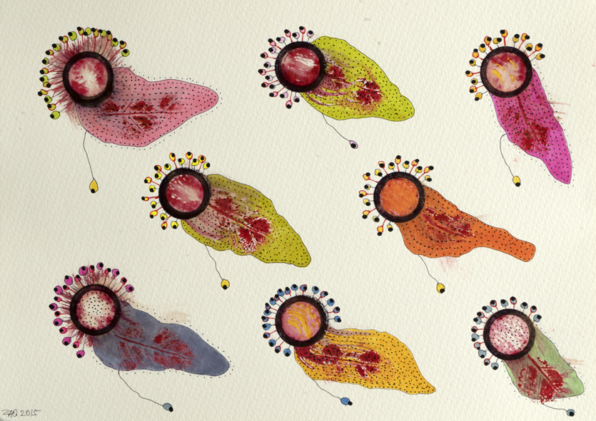 Peintures de Zaq Guimarães - Constellations Cellulaires 2015
